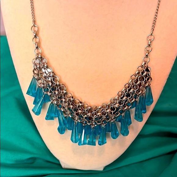 Charming charlie’s sparkling blue, and silver necklace - Picture 3 of 4